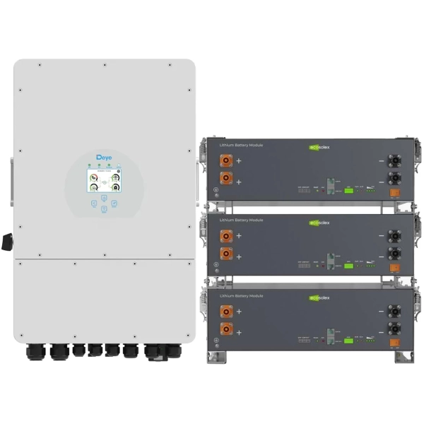 Система зберігання енергії DEYE SV-1DE12K1-LEC15K1-1 12kW 15.4kWh 3BAT LiFePO4 ≥6000 циклів (SV-1DE12K1-LEC15K1-1)