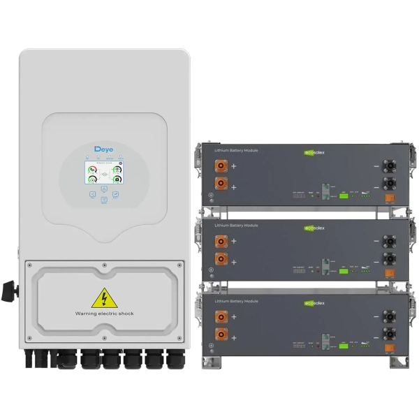 Система зберігання енергії DEYE SV-1DE6K2-LEC15K1-1 6kW 15.4kWh 3BAT LiFePO4 ≥6000 циклів (SV-1DE6K2-LEC15K1-1)