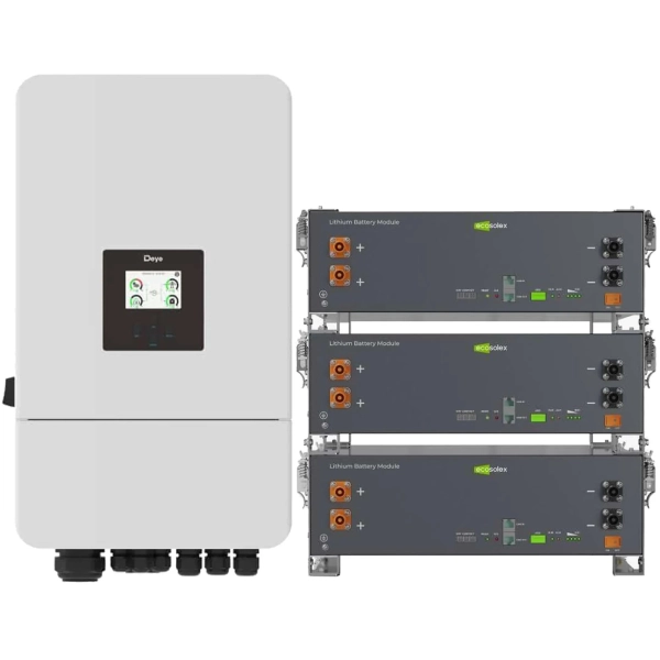 Система зберігання енергії DEYE SV-3DE12K2-LEC15K1-1 12kW 15.4kWh 3BAT LiFePO4 ≥6000 циклів (SV-3DE12K2-LEC15K1-1)