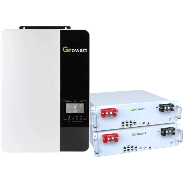 Система зберігання енергії Growatt SV-1GR5K1-LGR10K1-1 5kW 10.2kWh 2BAT LiFePO4 6000 циклів (SV-1GR5K1-LGR10K1-1)