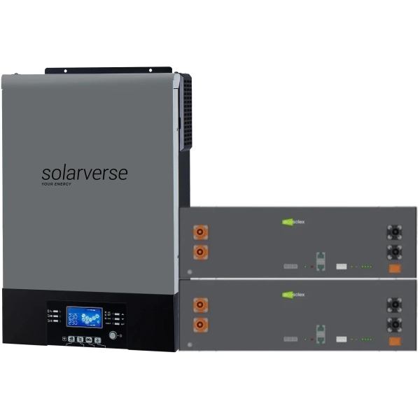 Система зберігання енергії Solarverse SV-1SV6K2-LES10.2K1 6kW 10.2kWh 2BAT LiFePO4 6000 циклів (SV-1SV6K2-LES10.2K1)