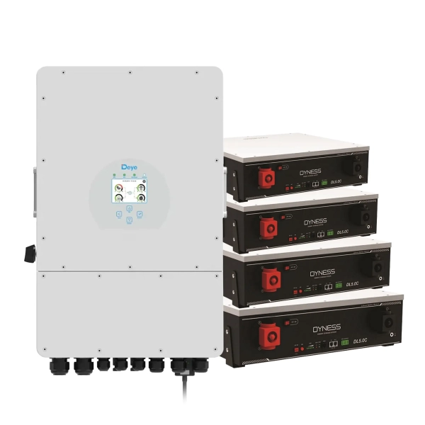 Система зберігання енергії DEYE SUN-12K-SG04LP3-EU-4DY20.48K-LFP-W 12000W 20.48kWh 4BAT LiFePO4 6000 циклів