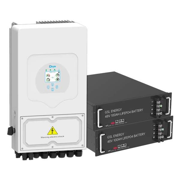 Система зберігання енергії DEYE SUN-6K-SG03LP1-EU-2GS9.6K-LFP 6kW 9.6kWh 2BAT LiFePO4 6500 циклів
