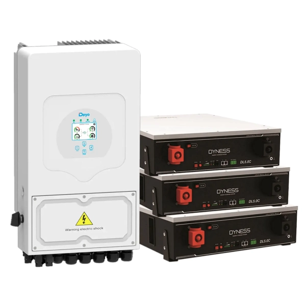 Система зберігання енергії DEYE SUN-6K-SG03LP1-EU-3DY15.36K-LFP-W 6000W 15.36kWh 3BAT LiFePO4 6000 циклів